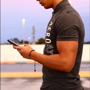 Aeropostale Collared Grey Shirt (ORIGINAL)